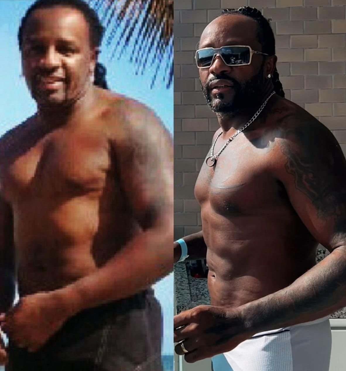 Claudinho do Grupo Negritude Jr antes e depois - Fotos: Acervo Pessoal- 