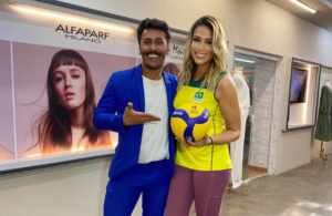 Marcos Gaspar cuida da beleza da campeã olímpica de vôlei Erika Coimbra rumo as Olimpíadas de Paris