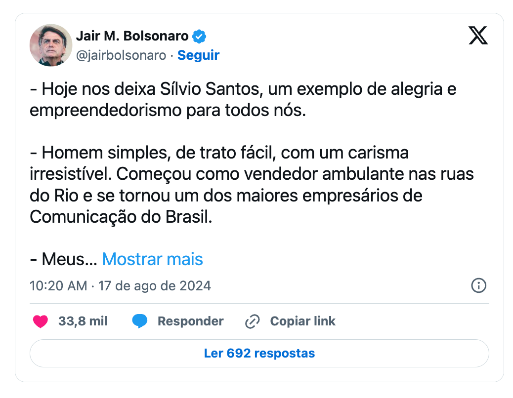 Lula, ministros e outras autoridades se despedem do apresentador 21 Captura de Tela 2024 08 17 as 12.04.08