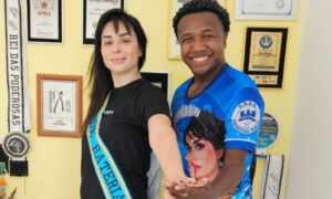 Luciana Picorelli faz aula de samba com coreógrafo das artistas para cargo de rainha