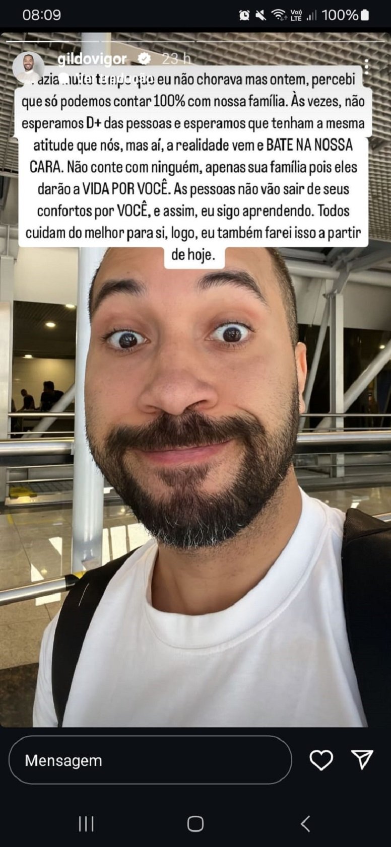 Gil do Vigor faz desabafo nas redes sociais: 'Não conte com ninguém' 17 gil do vigor stories
