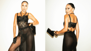 Sabrina Sato aposta em look com fio dental e transparências para festa