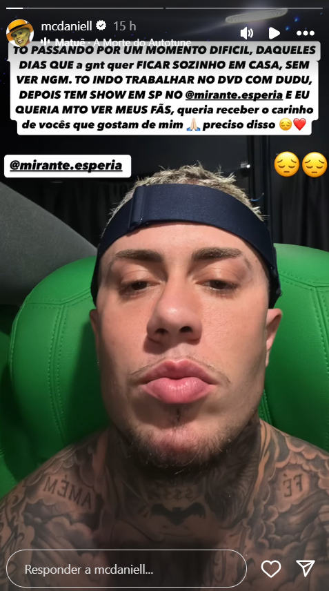 MC Daniel desabafa e pede isolamento 11 Foto: Reprodução/Instagram/@mcdaniell