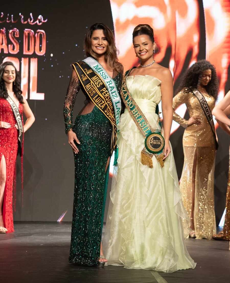 Concurso Belezas do Brasil 2024 consagra Ana Henrich como vencedora em noite histórica 21 Alessandra Brum - Miss Raiz Latina e Isabela Fernandes - Beleza do Brasil 2023 - Crédito da Foto: Rafael Cupin / Divulgação