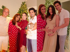 Luan Santana e Jade Magalhães celebraram o Natal ao lado da família