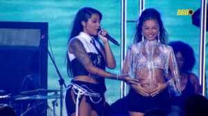 Ludmilla e Brunna Gonçalves revelam o nome da filha durante show no BBB 25