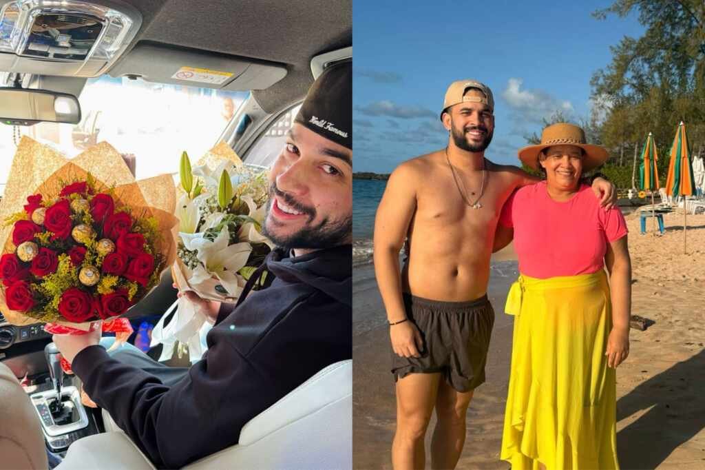 Henry Freitas recarrega as energias na praia com a família antes de maratona de Carnaval