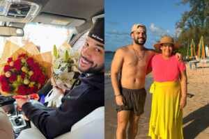 Henry Freitas recarrega as energias na praia com a família antes de maratona de Carnaval