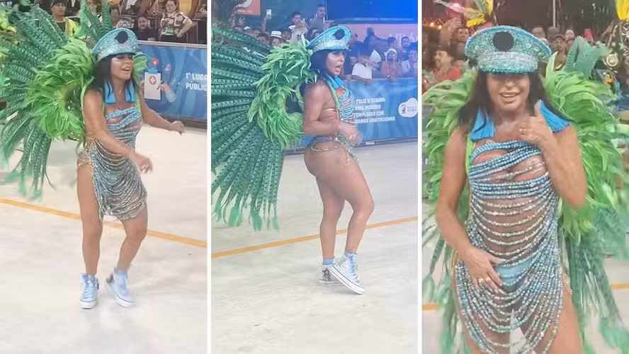 Gretchen encanta no sambão do povo aos 65 anos na Independente de Eucalipto Sambão 17 Gretchen desfilou como Rainha de Bateria da Independente de Eucalipto — Foto: Reprodução/Instagram