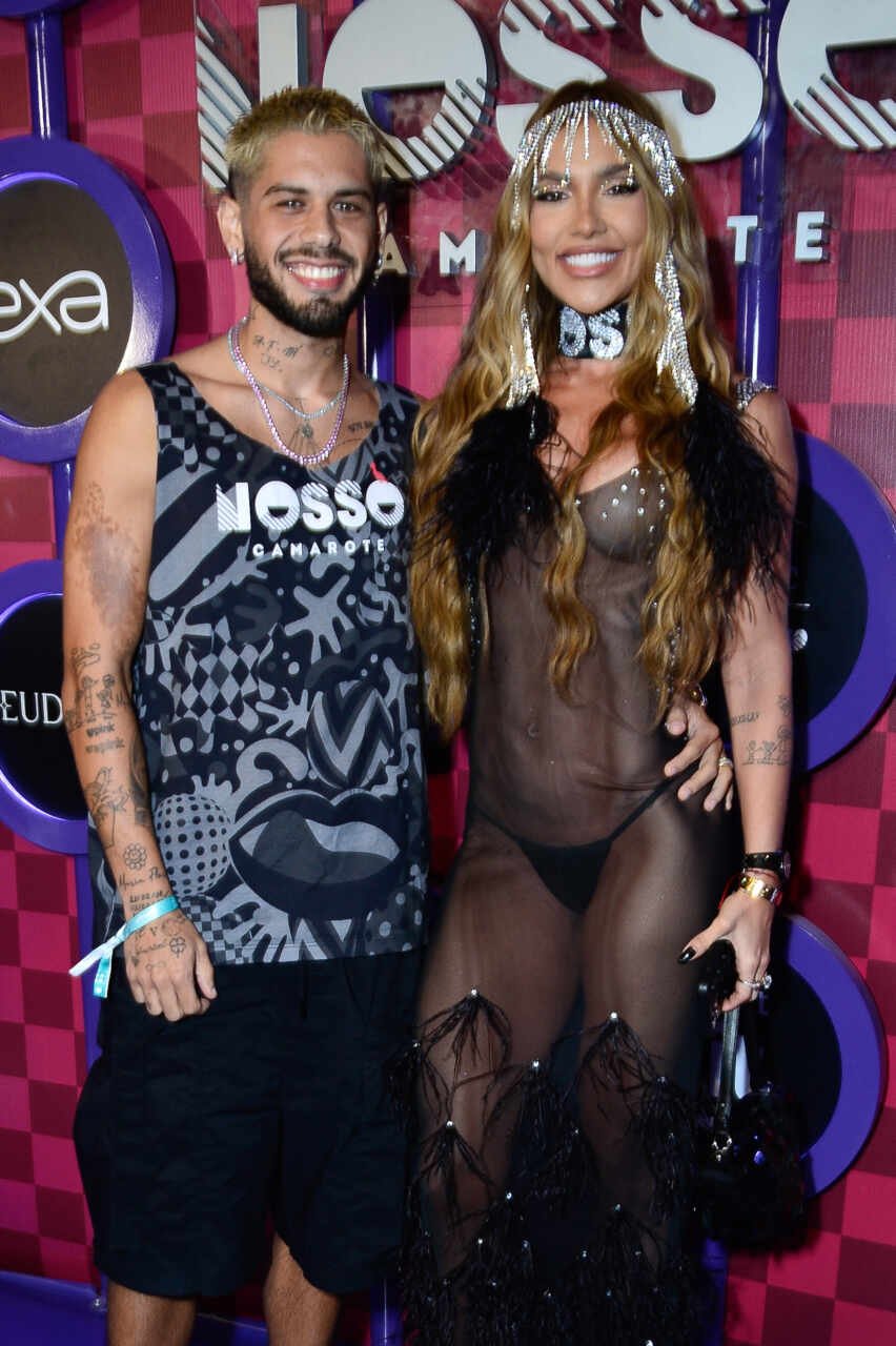 Virgínia Fonseca e Zé Felipe brilham com look transparente no Nosso Camarote na Sapucaí 21 Foto: Eduardo Martins / Brazil News