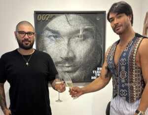 Lucas Kiss transforma fios em arte e homenageia Diogo Mello com obra inspirada em James Bond