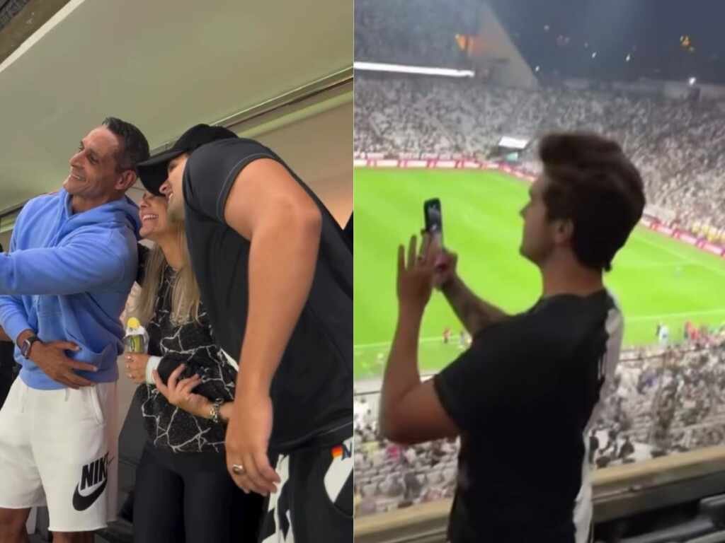 Luan Santana assiste de camarote à vitória do Corinthians no Paulistão Luan Santana assiste de camarote à vitória do Corinthians no Paulistão
