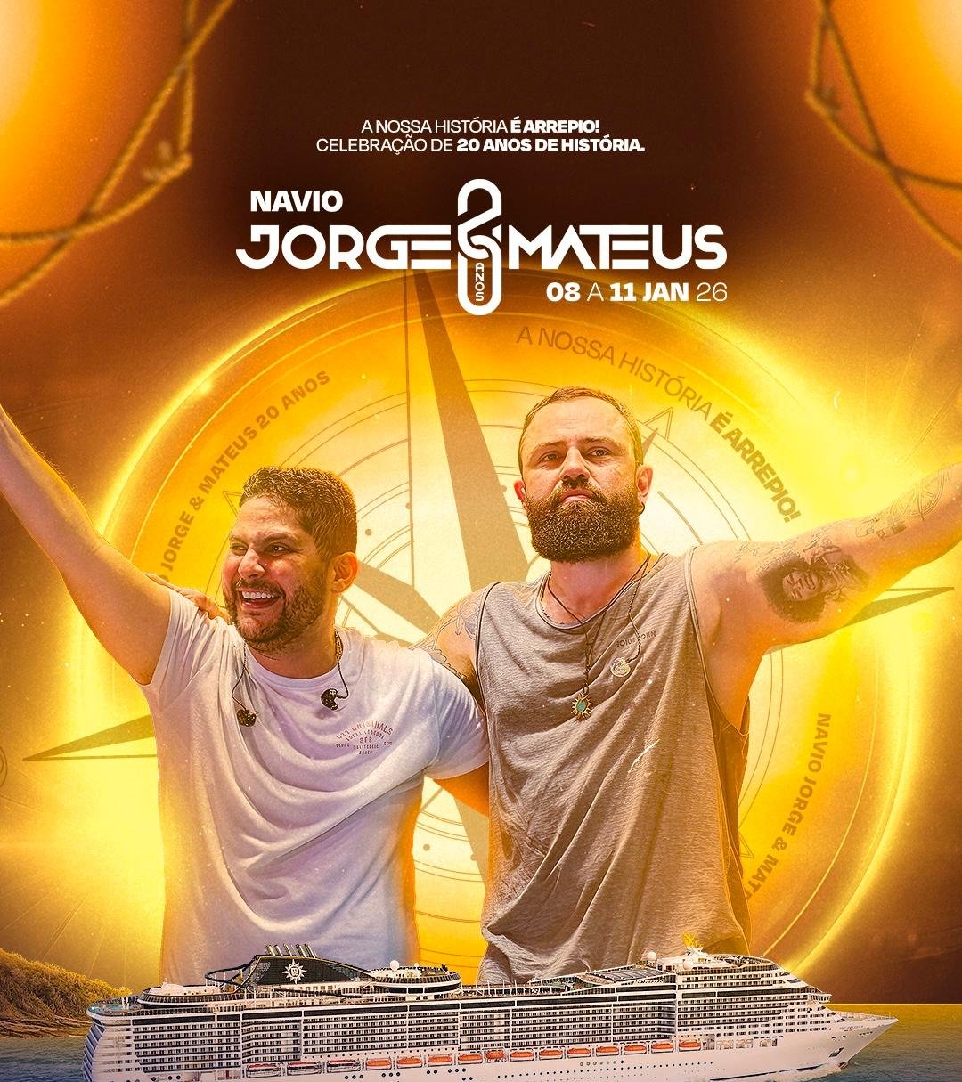 PromoAção e Jorge & Mateus anunciam o navio da dupla em janeiro de 2026 17 PromoAção e Jorge & Mateus anunciam o navio da dupla em janeiro de 2026 - Foto: Divulgação