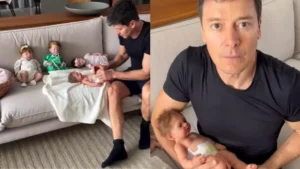 Rodrigo Faro viraliza ao cuidar de bebês reborn em vídeo compartilhado pela esposa Vera Viel