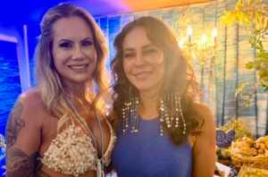 Musa Fitness Isis Camargo e atriz Paolla Oliveira brilham em festa de 20 anos de Ateliê dos Famosos em SP