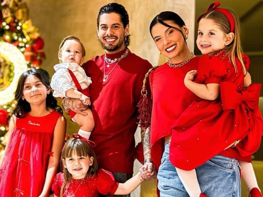 Ana Castela e Zé Felipe passam primeiro Natal juntos e reúnem famílias em Goiânia