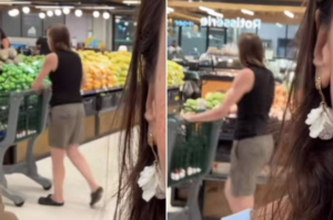 Suzane von Richthofen fica incomodada ao ser filmada em mercado