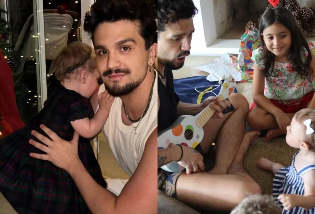 Luan Santana encanta fãs ao divulgar cliques raros de Natal com a filha Serena