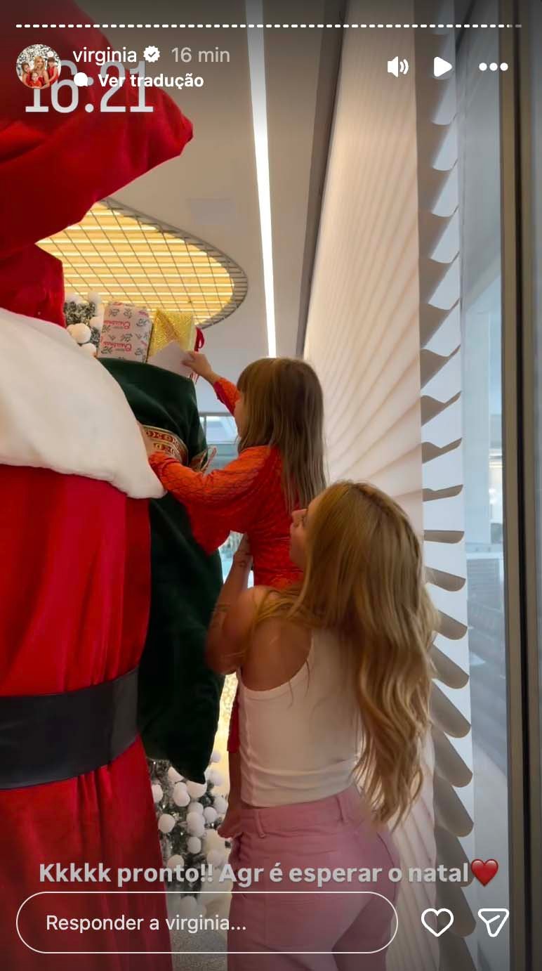 Virginia Fonseca escreve Cartas para o Papai Noel e mostra curiosidades das pequenas 18 Virginia com as filhas - Foto: Reprodução / Instagram