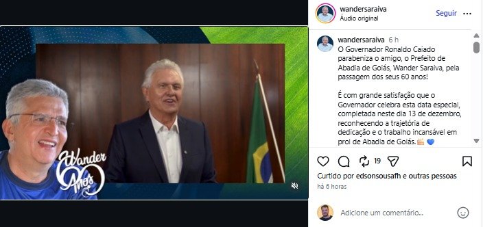 Influorg: Tom Pimenta apresenta o aniversário do Prefeito, Abadia de Goiás Wander Saraiva 18 WhatsApp Image 2025 12 13 at 1.17.49 PM