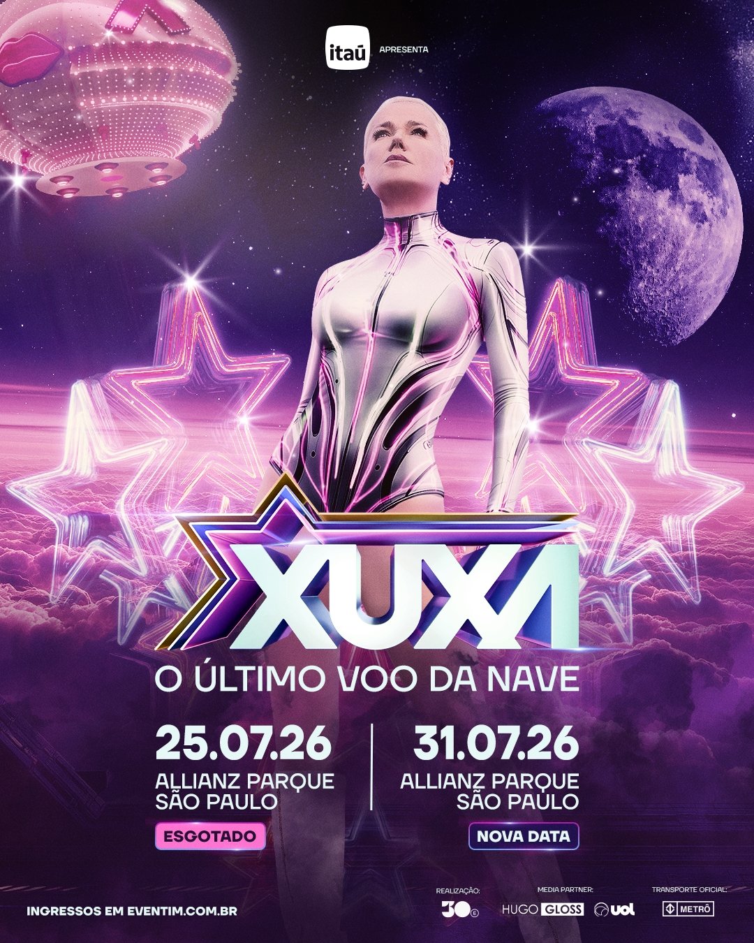 Xuxa abre venda de ingressos para data extra do show "O Último Voo da Nave" 17 Xuxa KVGeral 2Datas 1080x1350 1