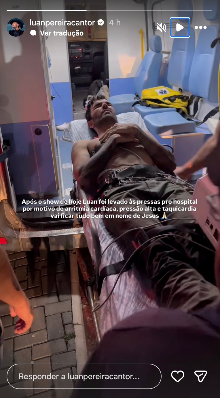 Luan Pereira passa mal após show em SP e é levado às pressas para hospital 20 1768651345 890 Luan Pereira deixa show em ambulancia apos passar mal 1