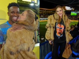 Virginia Fonseca mostra look personalizado com rosto de Vini Jr. para assistir jogo