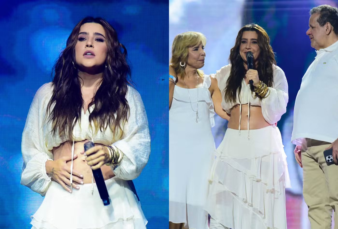 Lauana Prado anuncia gravidez em show após término com Tati Dias: 'Maior bênção'