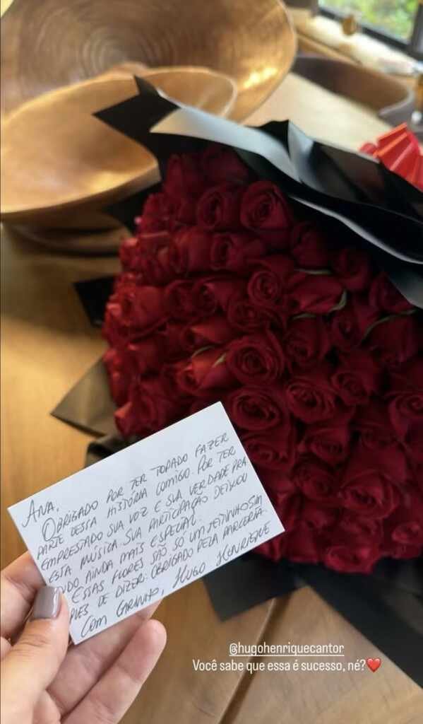 Flores e carinho: Ana Castela recebe surpresa de Hugo Henrique após parceria