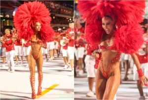Sabrina Sato faz ponte aérea após desfile em SP e inicia maratona na Sapucaí