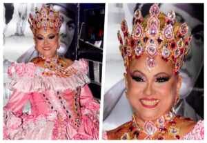 Valéria Antunes brilha no Carnaval 2026 como destaque do abre-alas da Vai-Vai em look rosa  digno de conto de época