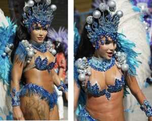 Amanda Fernandes exalta comunidade da União da Ilha em mais um desfile como musa