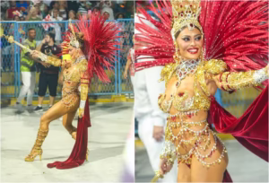 Juliana Paes volta à Sapucaí após 18 anos e emociona ao homenagear o pai na Viradouro