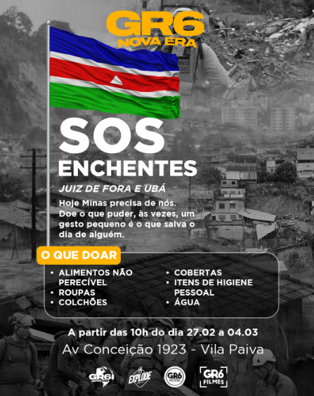 GR6 mobiliza operação humanitária em apoio a Minas Gerais