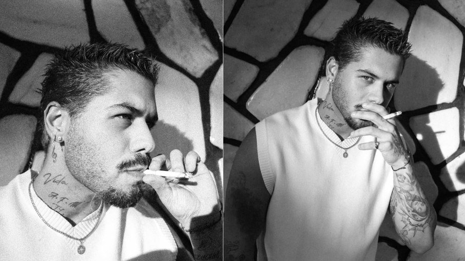 Zé Felipe divide opiniões ao surgir fumando em fotos nas redes sociais