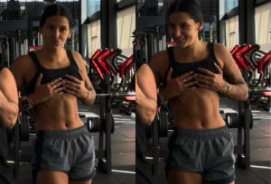 Ana Castela exibe abdômen trincado durante treino na academia