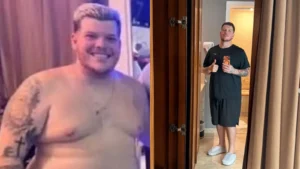 Ferrugem posa sem camisa após perder mais de 45 kg e antes e depois impressiona