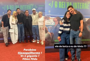 Zé Felipe prestigia João Guilherme em pré-estreia de filme em Goiânia