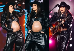 Lauana Prado exibe barrigão de 7 meses antes de show em São Paulo
