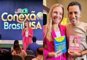 Troca de livros marca encontro entre Maqueli Gewehr e Rick Chester em evento nos Estados Unidos