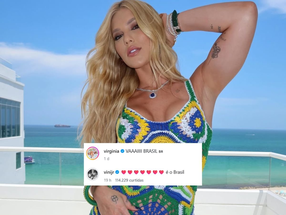 Comentário de Vini Jr. em foto de Virginia Fonseca agita a web após vitória do Brasil