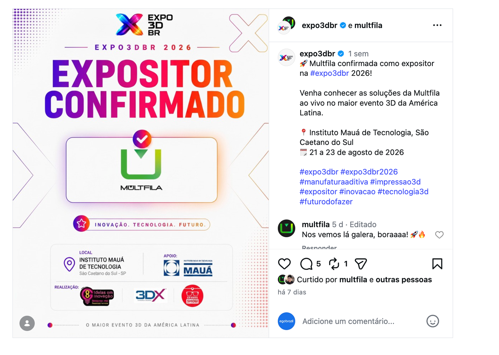 Multfila impulsiona o mercado de impressão 3D com novidades na FuturePrint e Expo 3D BR 11 Captura de Tela 2026 07 06 as 22.57.43