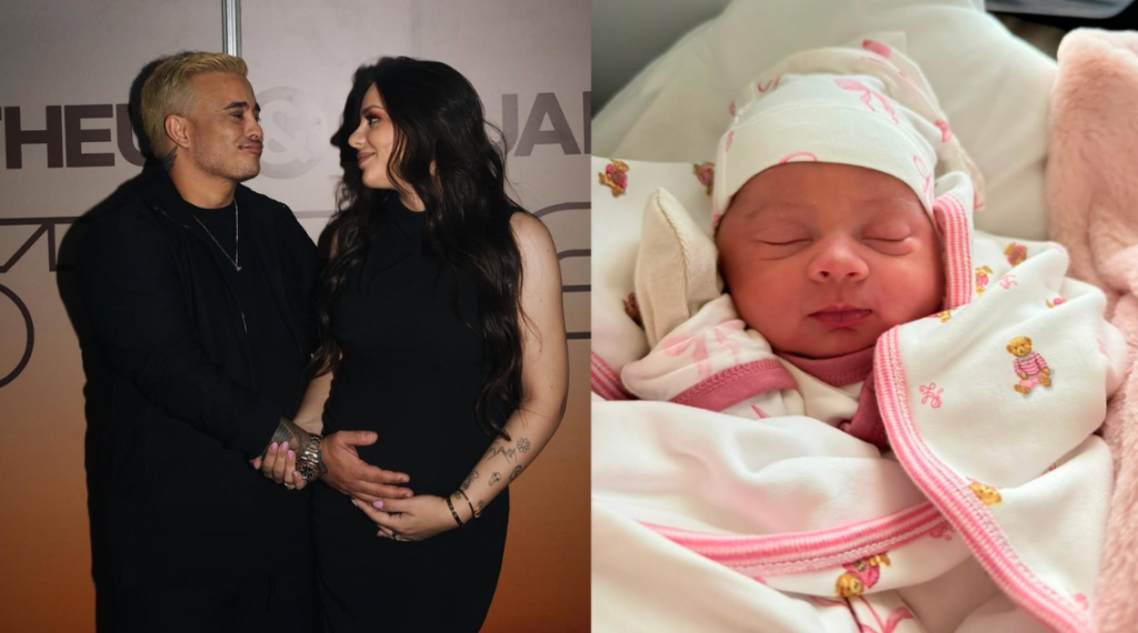 Kauan, da dupla com Matheus, e Sarah Biancolini anunciam o nascimento da filha Aurora Kauan e Sarah - Créditos: @stefflima /Aurora - acervo pessoal