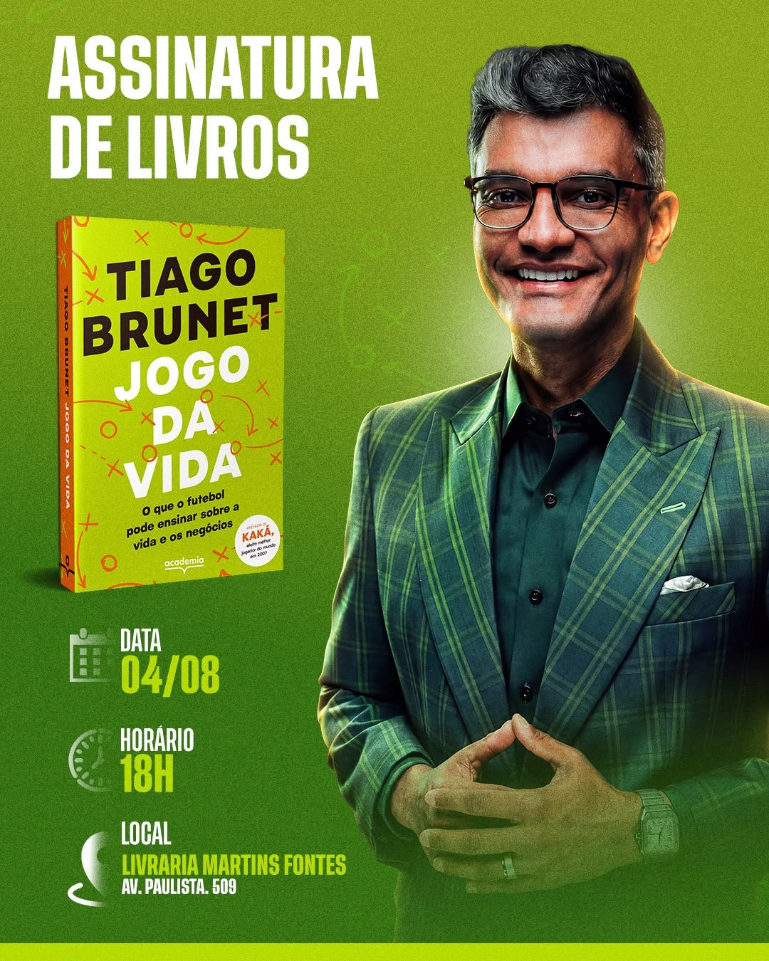 Tiago Brunet realiza sessão de autógrafos de "Jogo da Vida", novo livro com prefácio de Kaká 17 PHOTO 2026 08 03 19 19 00